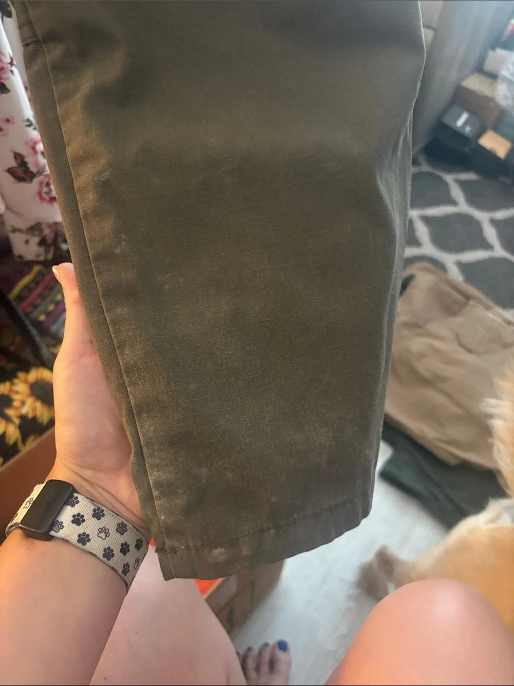 Men's Olive Cargo Pants - Relaxed Fit